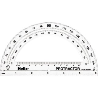 Helix® 180 Degree Standard Protractor, 6"