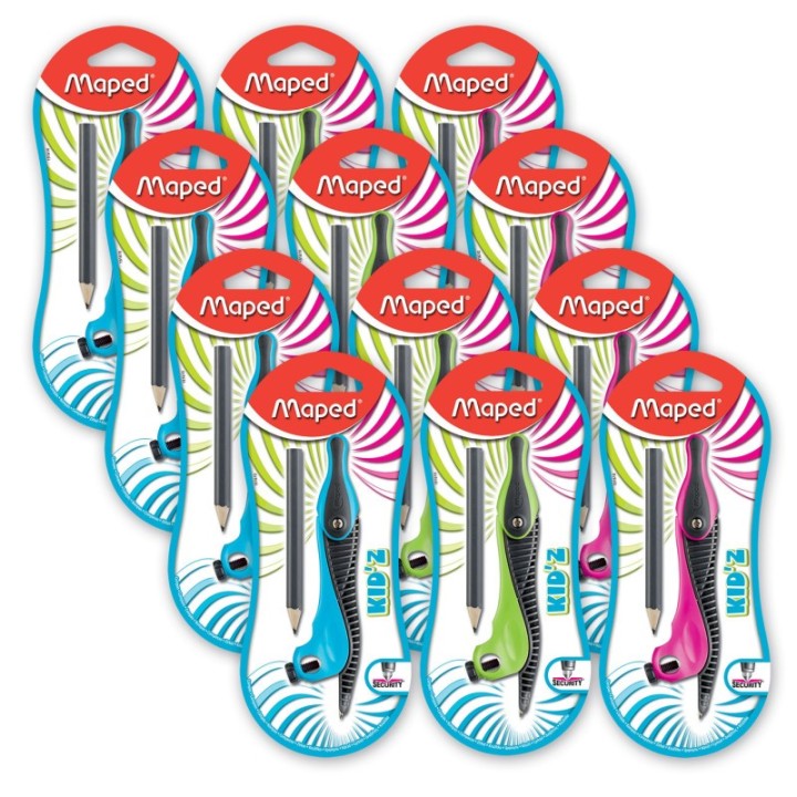 Maped® Kid'z Compass with Safety Tip + Pencil, Set of 12