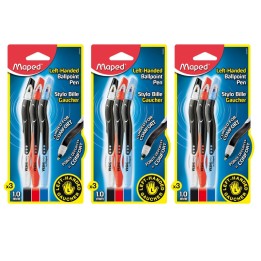 Maped® Visio Pen Ball-Point For Lefties, 3 Per Pack, 3 Packs