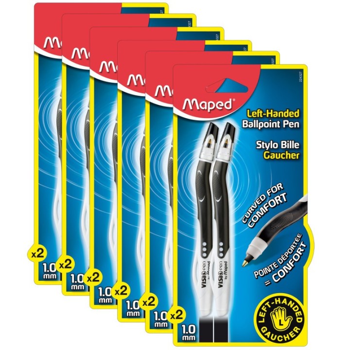 Maped® Visiopen Ball-Point For Lefties - 2 Per Pack, 6 Packs
