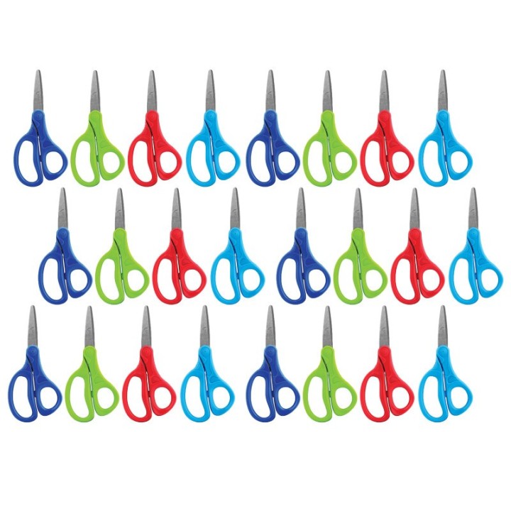 Maped® Essentials Kids Scissors 5", Pointed, Assorted Colors, Pack of 24