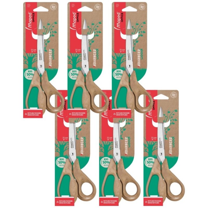 Maped® Advanced Eco-Friendly Multipurpose 8-1/4" Scissors, Pack of 6