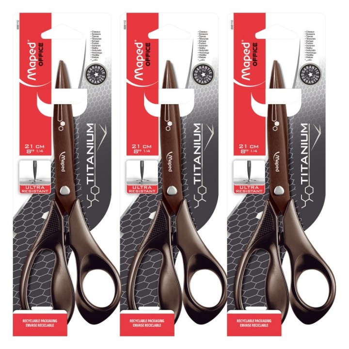 Maped® Expert Titanium Scissors, Pack of 3