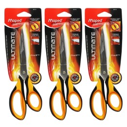 Maped® 8" Ultimate Scissors With Double Soft Rings, Pack of 3