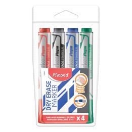 Maped® Marker'Peps Dry Erase Jumbo Marker, Bullet Tip, Pack of 4