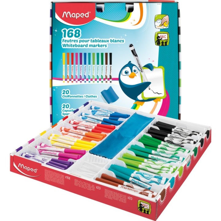 Maped® Marker'Peps Dry Erase Markers School Pack, Pack of 168