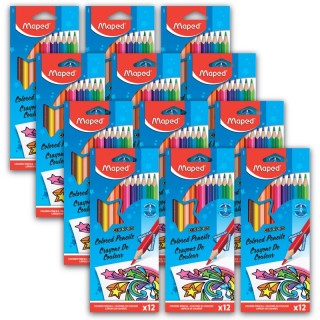 Maped® Triangular Colored Pencils, 12 Per Pack, 12 Packs