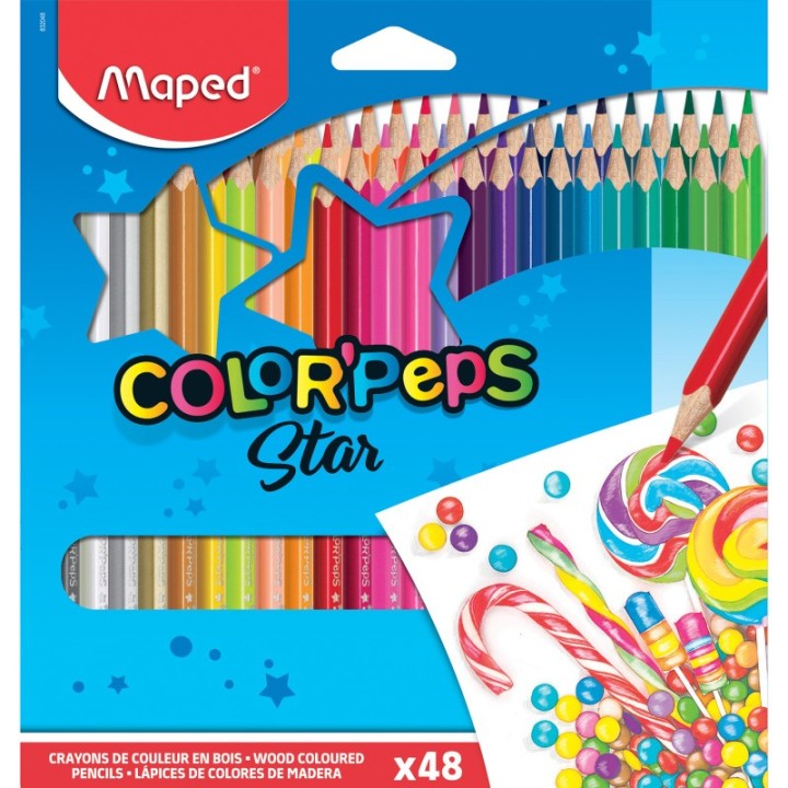 Maped® Color'Peps Triangular Colored Pencils, Pack of 48
