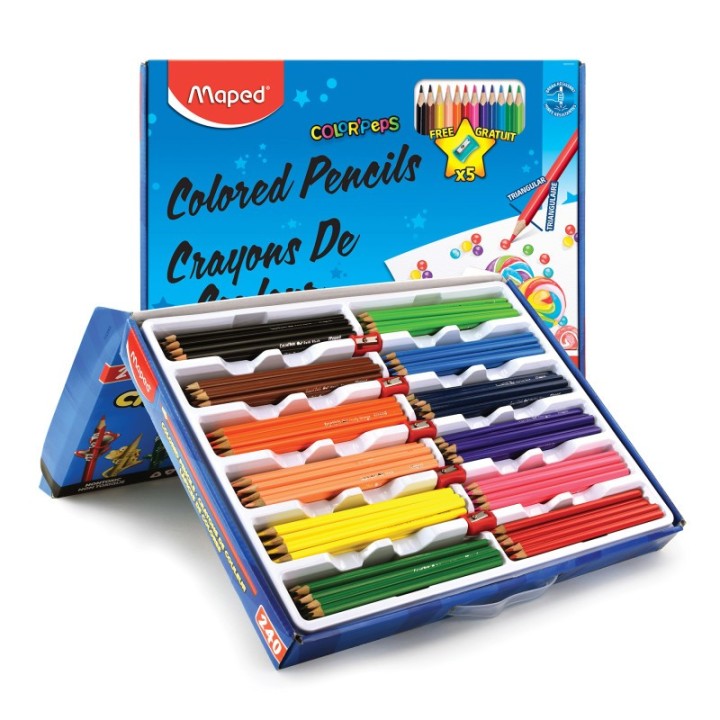 Maped® Color'Peps Triangular Colored Pencils, School Pack of 240