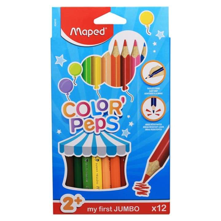 Maped® Color'Peps My First Jumbo Triangular Colored Pencils, Pack of 12