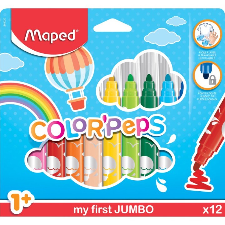 Maped® Color'Peps My First Safety Tip Ultrawashable Markers, Pack of 12