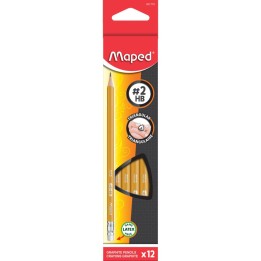 Maped® Essentials Yellow Triangular Graphite #2 Pencils, Pack of 12