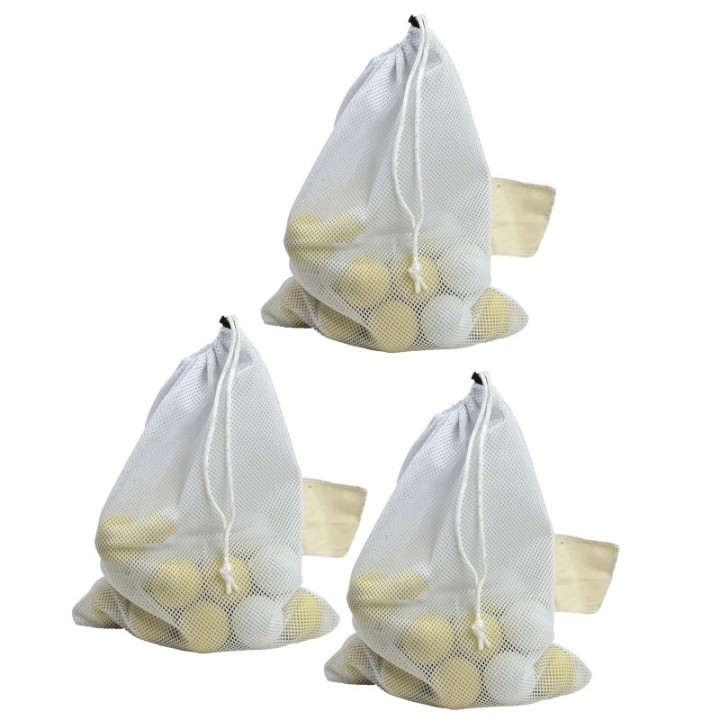 Martin Sports Laundry/Equipment Bag, 15" x 20", White, Pack of 3