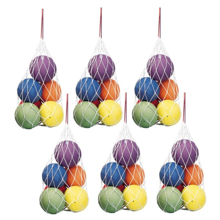 Martin Sports Mesh Sports Ball Bag with Drawstring, 24" x 36", Pack of 6