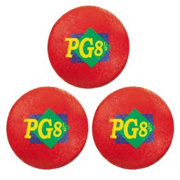 Martin Sports Playground Ball, 8.5-Inch, Red, Pack of 3
