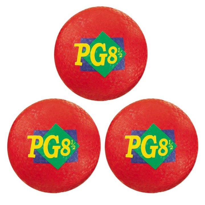 Martin Sports Playground Ball, 8.5-Inch, Red, Pack of 3