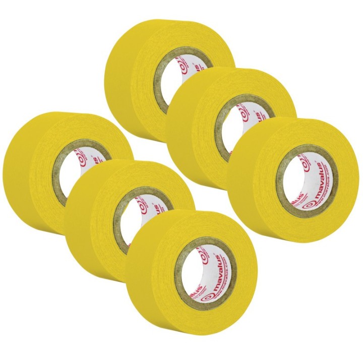 Mavalus® Tape, 1" x 324", Yellow, 6 Rolls