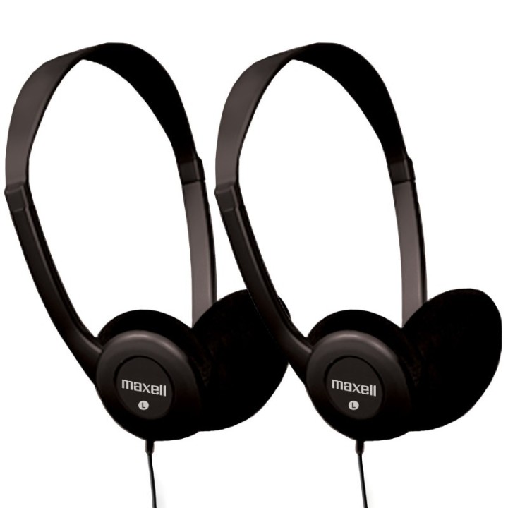 Maxell HP-100 Budget Stereo Headphones, Pack of 2