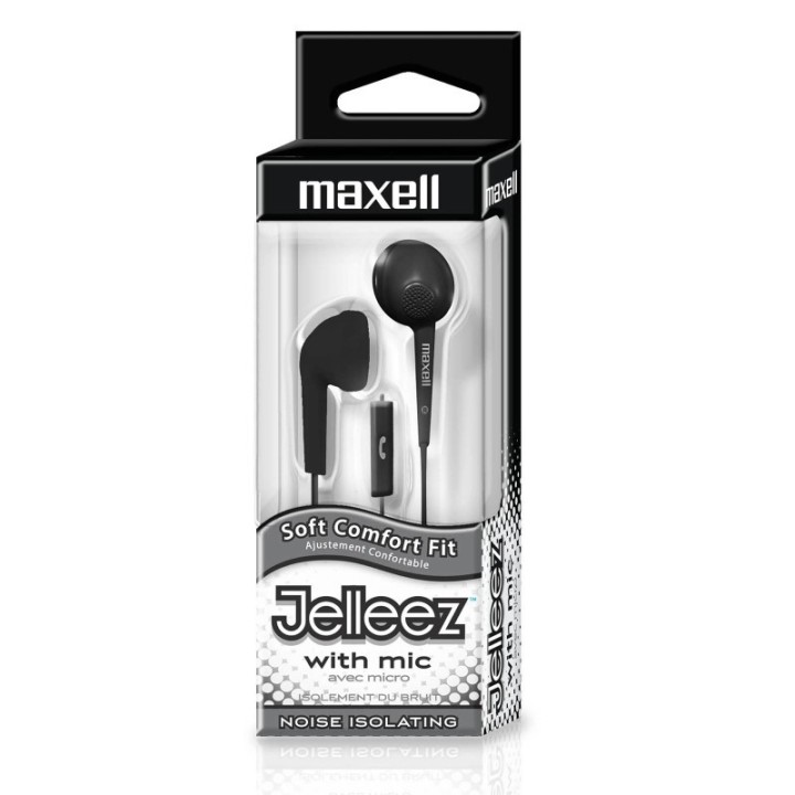 Maxell Jelleez™ Soft Earbuds with Mic, Black