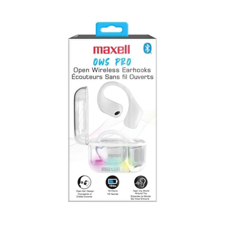 Maxell OWS Pro, Open Ear Design Wireless Earhooks, White