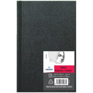 Canson Artist Series Sketch Art Book, Black Cover, Hardbound, 108 Sheet, 5.5x8.5 inch, 1 Count