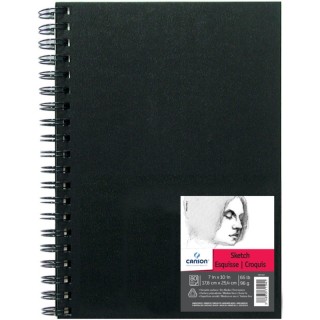 Canson Artist Series Sketch Art Book, Black Cover, Wire Binding, 80 Sheet, 7x10 inch, 1 Count