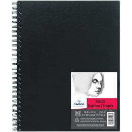 Canson Artist Series Sketch Art Book, Black Cover, Wire Binding, 80 Sheet, 11x14 inch, 1 Count