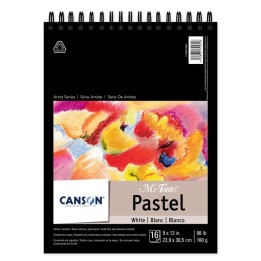 Canson Artist Series Mi-Teintes Pastel Pad, White, Top Wire Binding, 16 Sheet, 9x12 inch, 1 Count