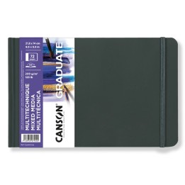 Canson Graduate Mixed Media Art Book, Hard Cover Binding, 36 Sheet, 8.5x5.5 inch, 1 Count