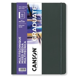 Canson Graduate Mixed Media Art Book, Hard Cover Binding, 36 Sheet, 8.5x11 inch, 1 Count
