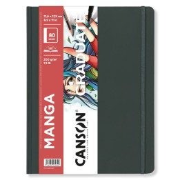 Canson Graduate Manga Art Book, Hard Cover Binding, 40 Sheet, 8.5x11 inch, 1 Count