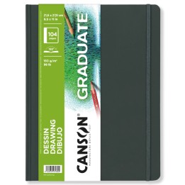 Canson Graduate Drawing Art Book, Hard Cover Binding, 52 Sheet, 8.5x11 inch, 1 Count