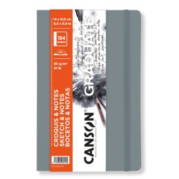 Canson Graduate Sketch & Notes Art Book, Light Gray, Soft Cover Binding, 92 Sheet, 5.5x8.5 inch, 1 Count