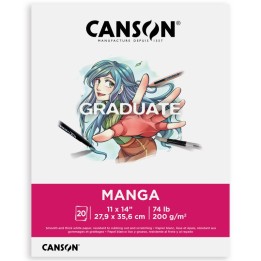 Canson Graduate Manga Pad, Foldover Binding, 20 Sheet, 11x14 inch, 1 Count
