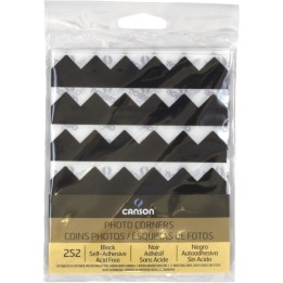 Canson Self Adhesive Photo Corners, Black, 252 Pieces