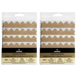 Canson Canson Self-Adhesive Photo Corners, Kraft, 252 Per Pack, 2 Packs