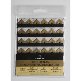 Canson Self Adhesive Photo Corners, Gold, 252 Pieces
