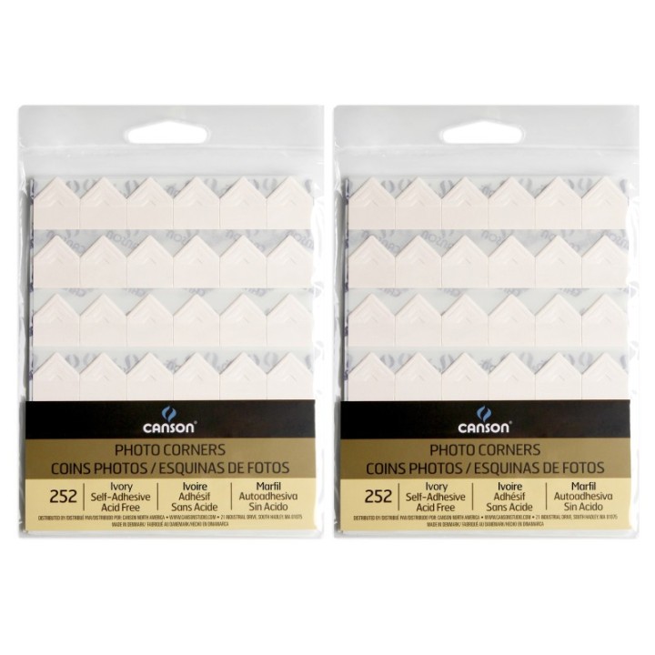 Canson Canson Self-Adhesive Photo Corners, Ivory, 252 Per Pack, 2 Packs