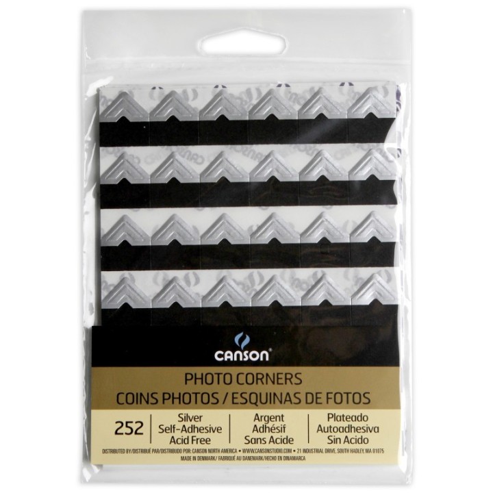 Canson Canson Self-Adhesive Photo Corners, Silver, Set of 252