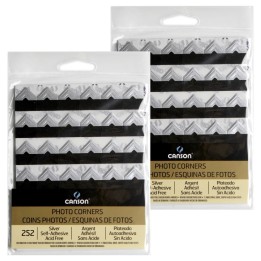 Canson Canson Self-Adhesive Photo Corners, Silver, 252 Per Pack, 2 Packs