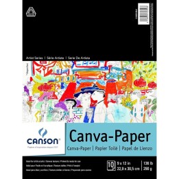 Canson Artist Series Canva Canvas Pad, Foldover Binding, 10 Sheet, 9x12 inch, 1 Count