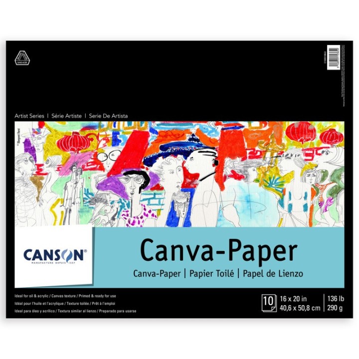 Canson Artist Series Canva Canvas Pad, Foldover Binding, 10 Sheet, 16x20 inch, 1 Count