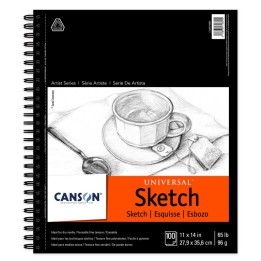 Canson Artist Series Universal Sketch Pad, Side Wire Binding, 100 Sheet, 11x14 inch, 1 Count