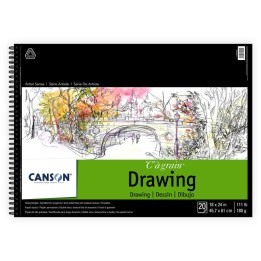 Canson Artist Series C à Grain Drawing Pad, Side Wire Binding, 20 Sheet, 18x24 inch, 1 Count