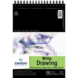 Canson Artist Series Drawing Pad, Bright White, Top Wire Binding, 24 Sheet, 9x12 inch, 1 Count
