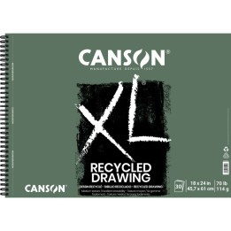Canson XL Series Drawing Pad, Recycled, Side Wire Binding, 30 Sheet, 18x24 inch, 1 Count