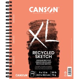 Canson XL Series Sketch Pad, Recycled, Side Wire Binding, 100 Sheet, 9x12 inch, 1 Count