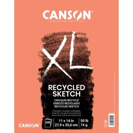 Canson XL Series Sketch Pad, Recycled, Foldover Binding, 100 Sheet, 11x14 inch, 1 Count
