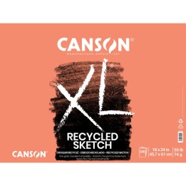 Canson XL Series Sketch Pad, Recycled, Foldover Binding, 100 Sheet, 18x24 inch, 1 Count