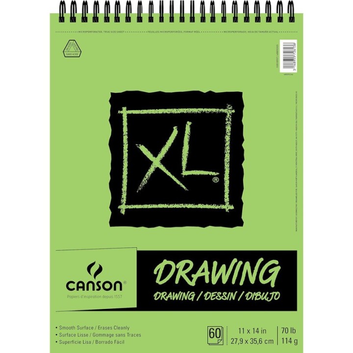 Canson XL Series Drawing Pad, Top Wire Binding, 60 Sheet, 11x14 inch, 1 Count